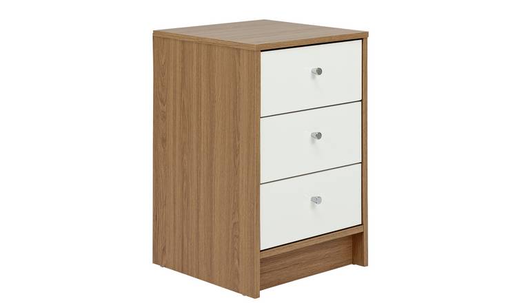 Buy Argos Home Malibu Gloss 3 Drw Bedside Cabinet White