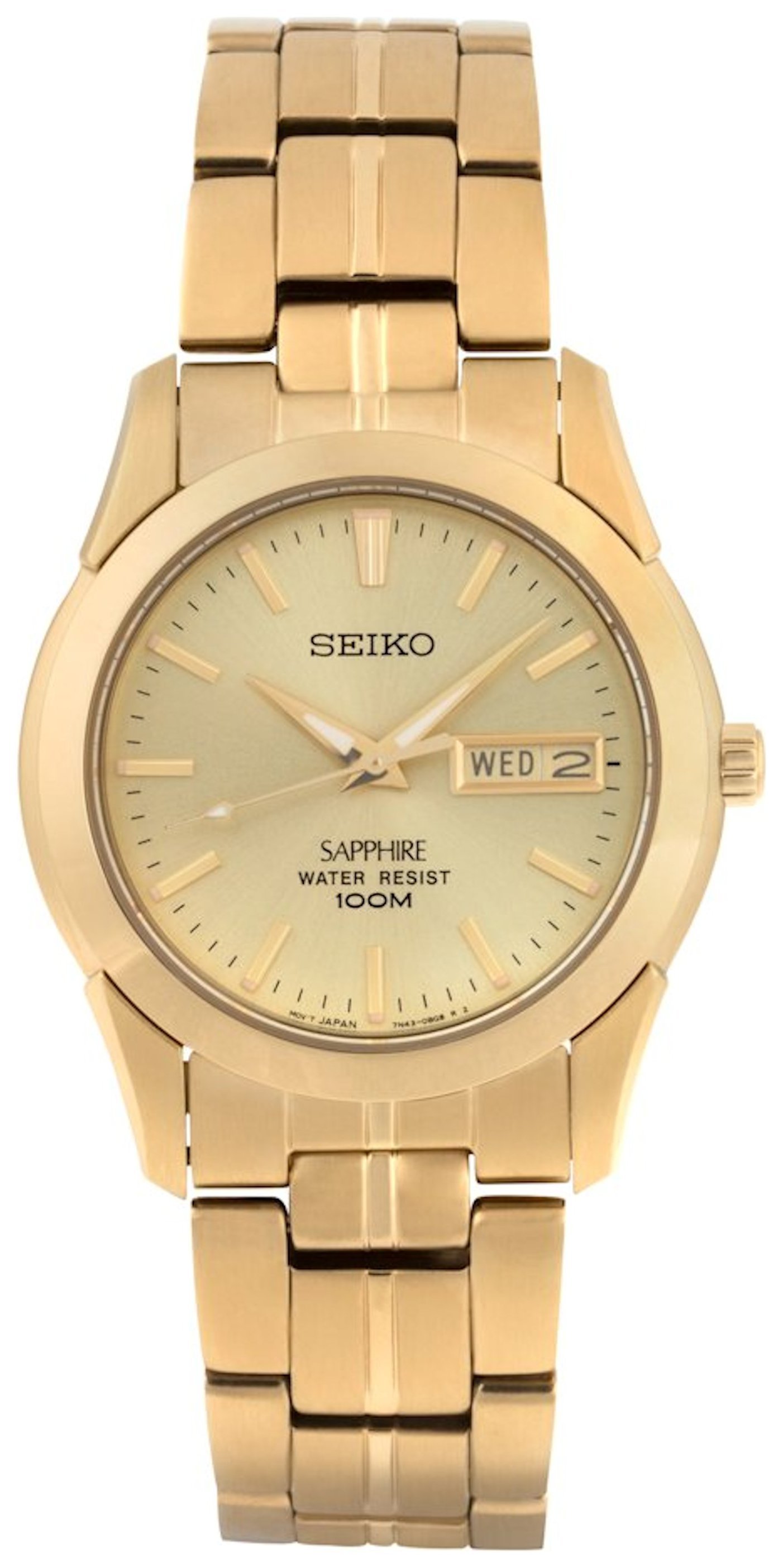 Seiko sapphire 100m gold sale