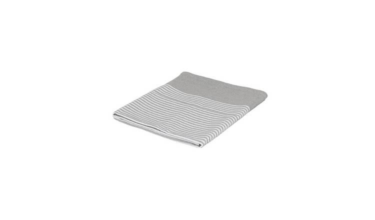Nicola Spring Cotton Tea Towel - Light Grey Pinstripe
