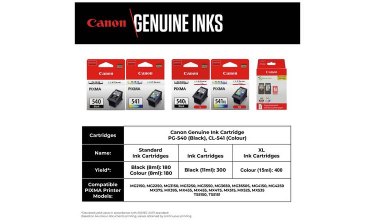 4 x Empty Ink Cartridges Genuine Canon 540- 541 Black XL Colour Color  Official