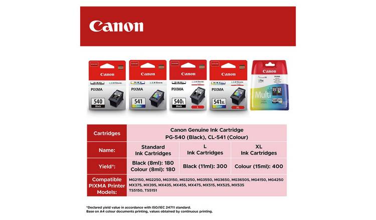 Canon PG-540 Black & CL-541 Colour Multi Pack Ink Cartridge