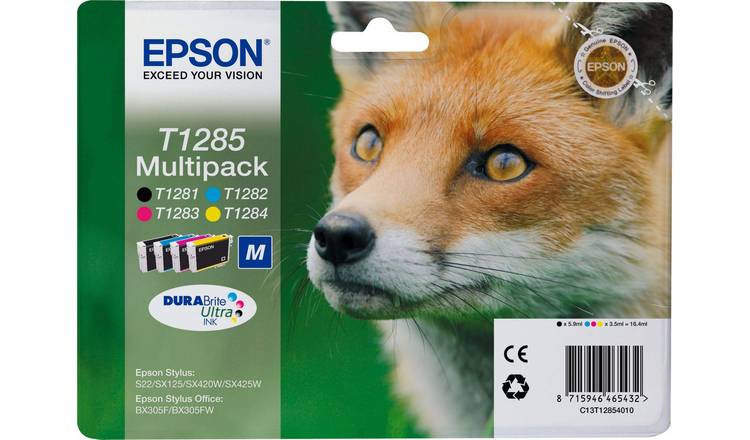 Epson T1285 Fox Ink Cartridges - Black & Colour