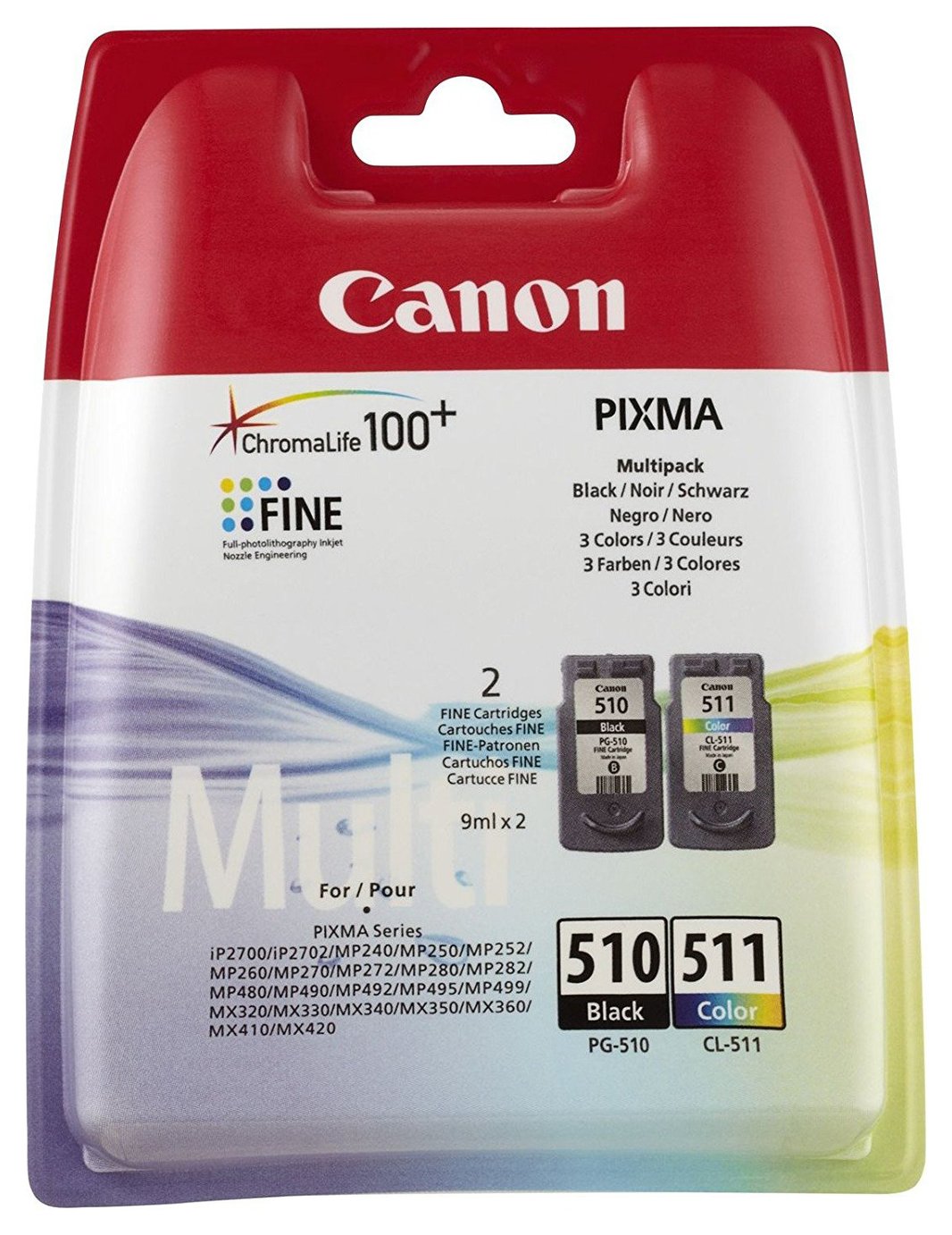 Canon PG510 & CL511 Ink Cartridges Black & Colour (7021594) Argos