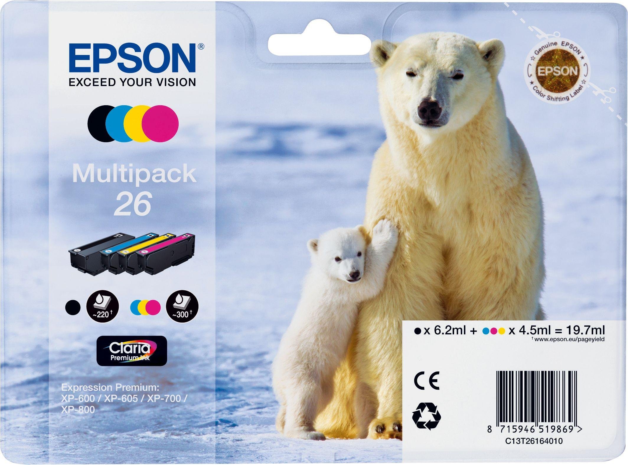 Epson Polar Bear 26 Ink Cartridges Multipack