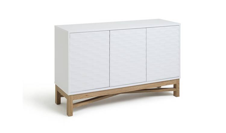 Sideboards Buy Habitat Zander Textured Large Sideboard -White/Oak Effect | Sideboards  | Argos