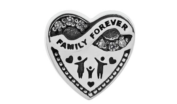 Moon & Back Sterling Silver 'Family Forever' CZ Bead
