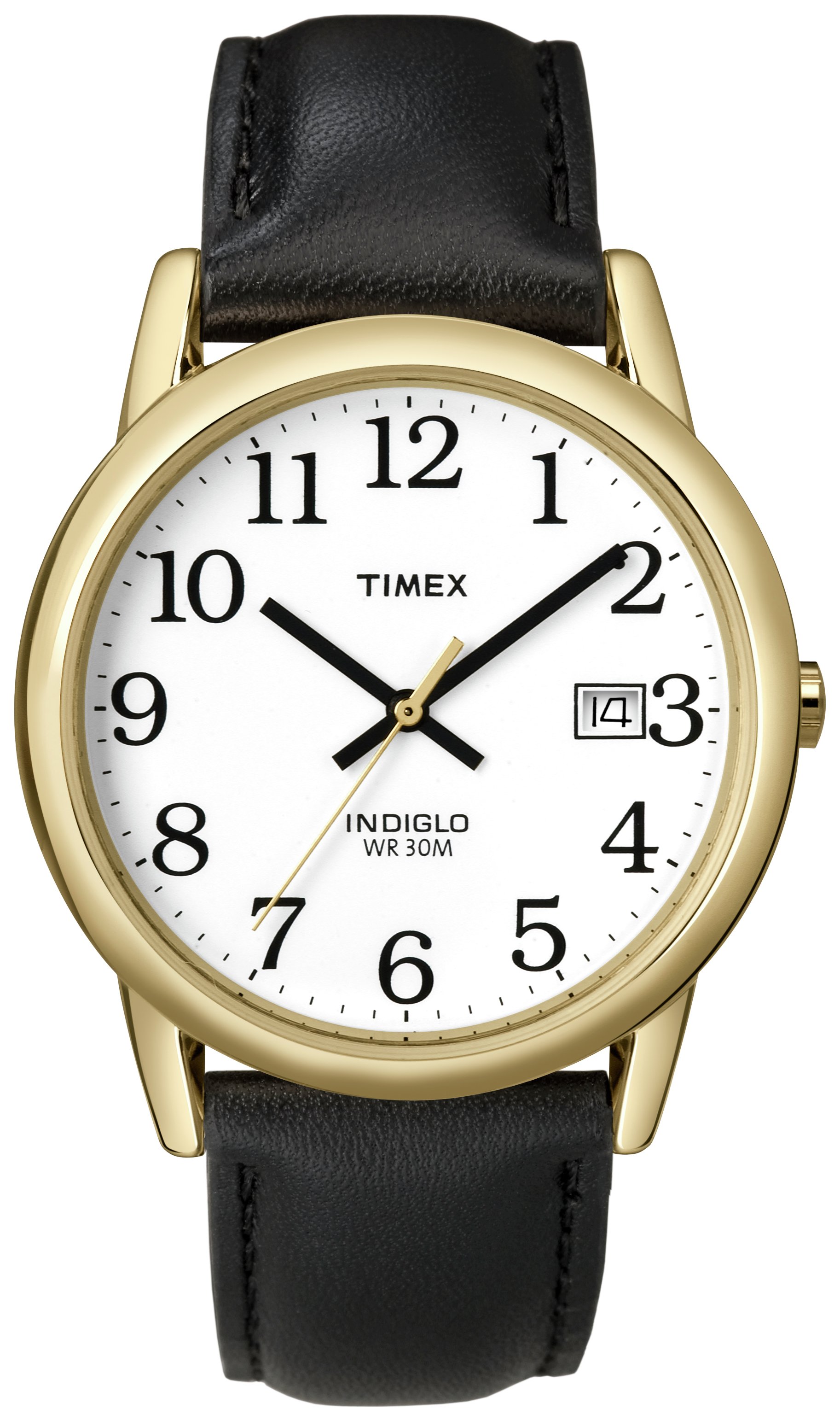 Timex Men's Black Leather Strap Watch