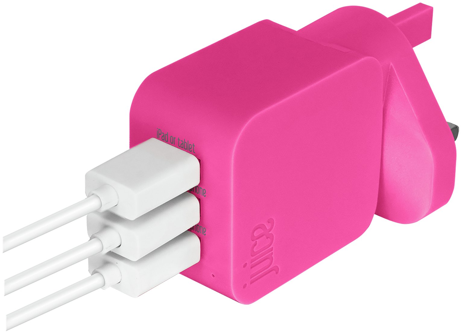 Juice USB 2.0/3.0 Triple Wall Charger - Pink