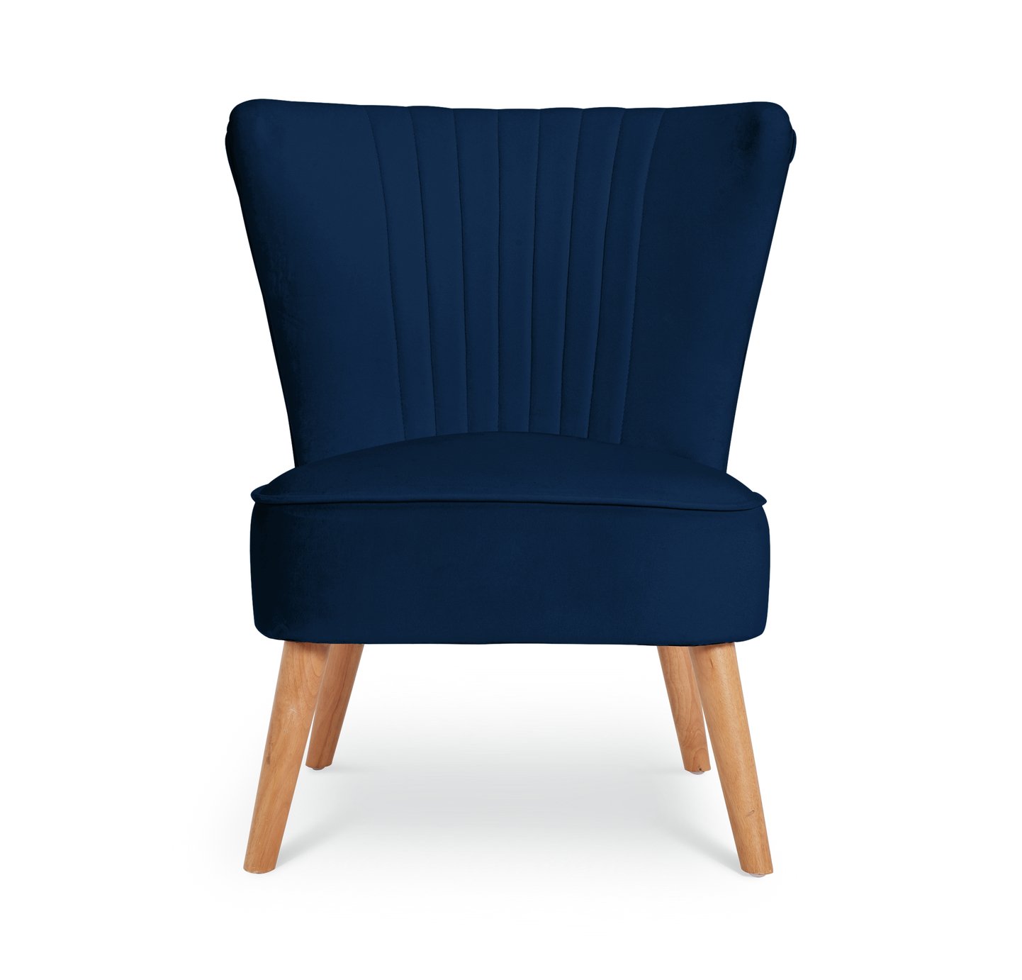 navy and white armchair