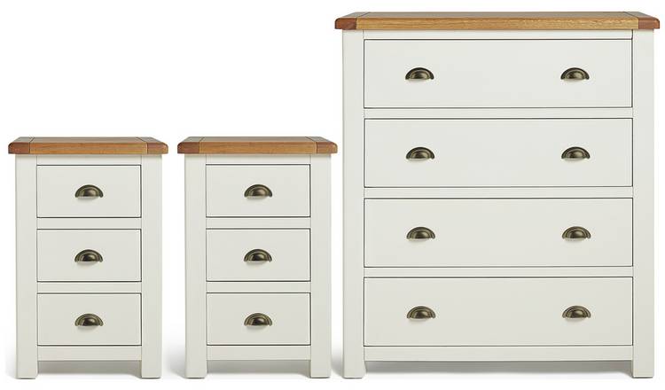 Buy Argos Home Kent 2 Bedsides 4 Drawer Set Cream Oak Bedroom Furniture Sets Argos
