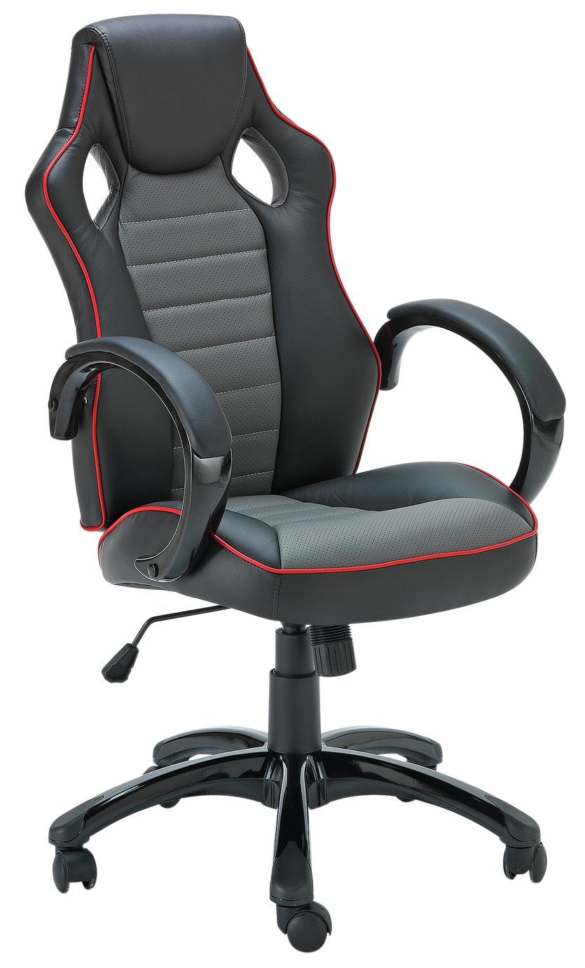 X-Rocker Leather Effect Gaming Chair - Black