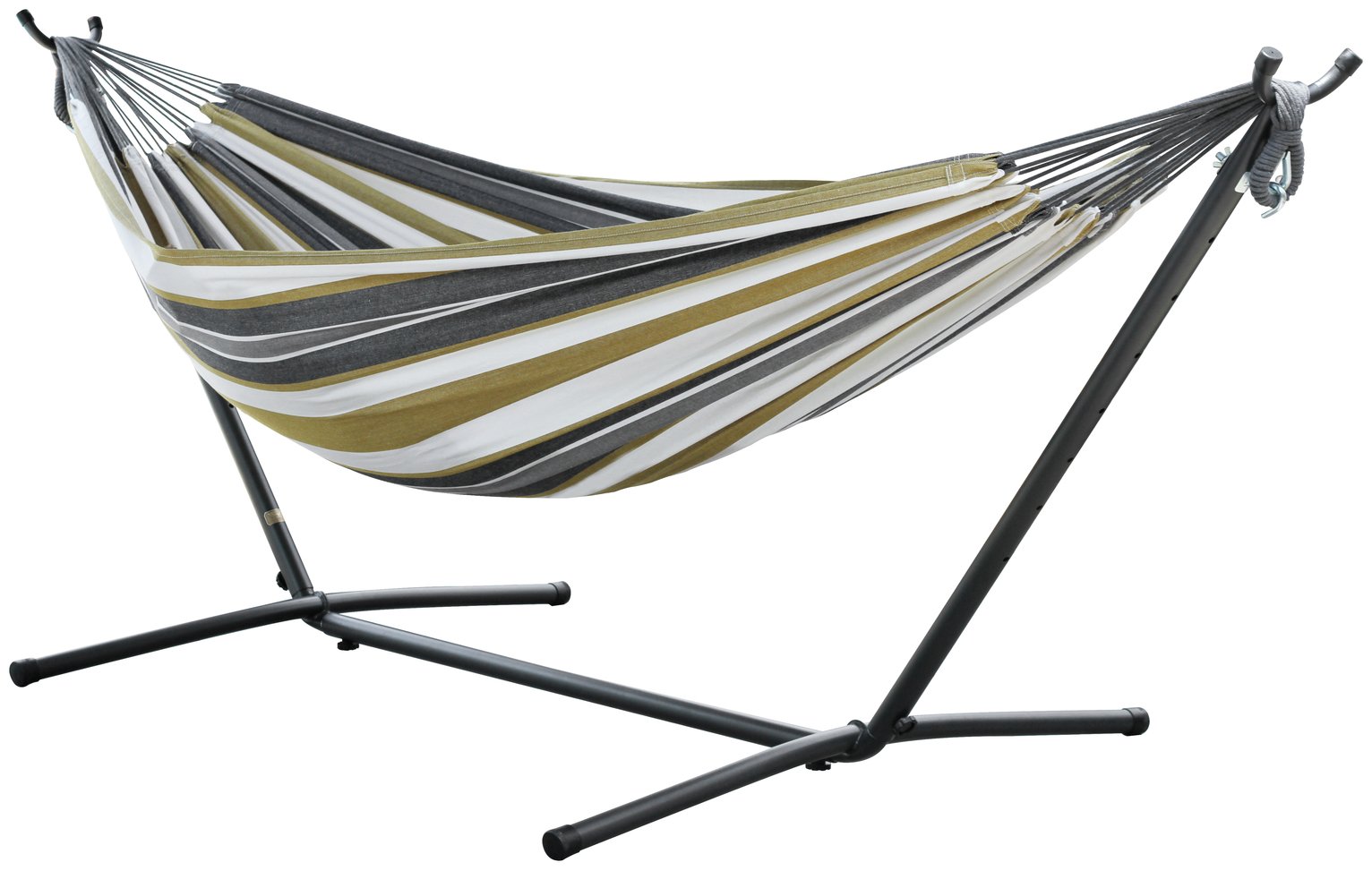 Vivere Double Cotton Hammock with Stand - Desert Moon