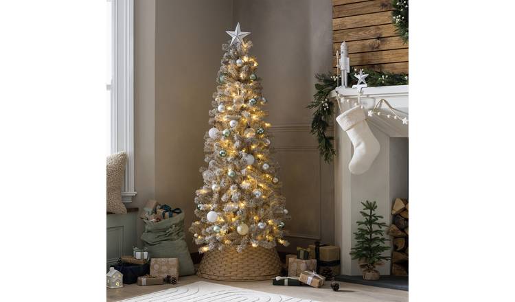 Habitat 6ft Pre lit Snowy Christmas Tree - Beige