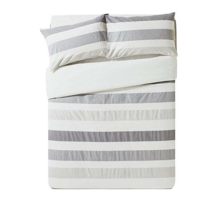 Collection Waffle Grey Stripe Bedding Set Double. (7030334) Argos Price Tracker