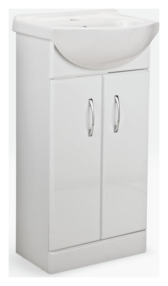 Argos Home Vanity Unit & Basin - White Gloss