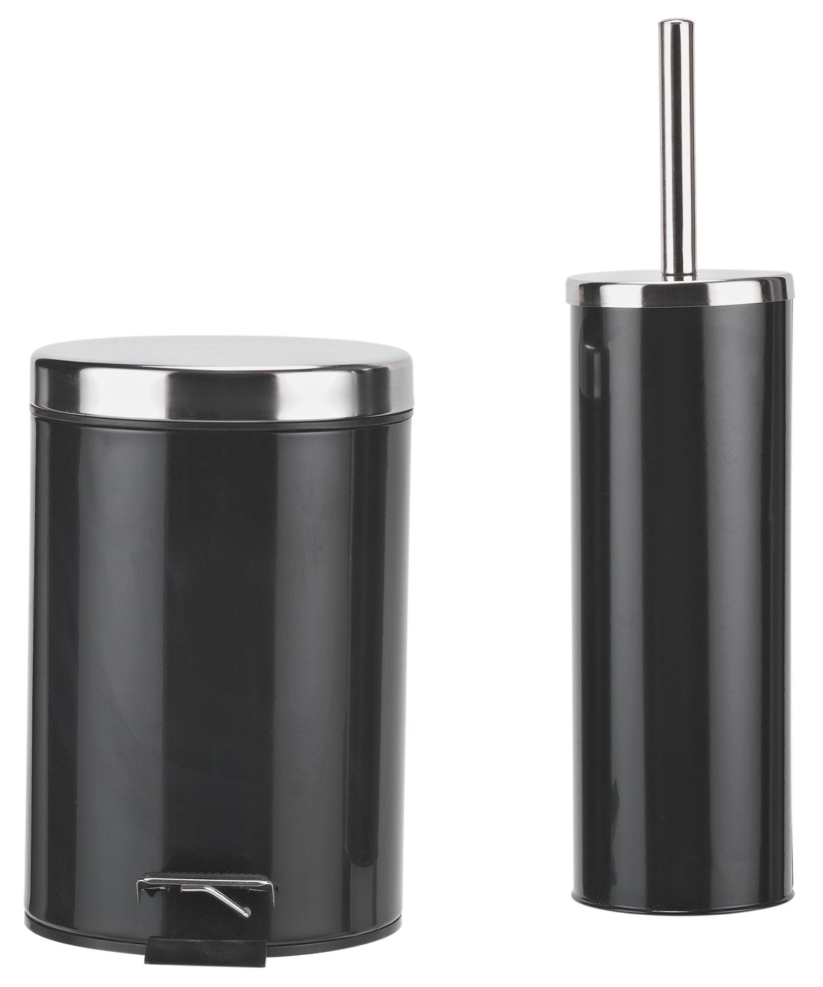 Argos Home Slow Close Bin & Toilet Brush Set - Jet Black