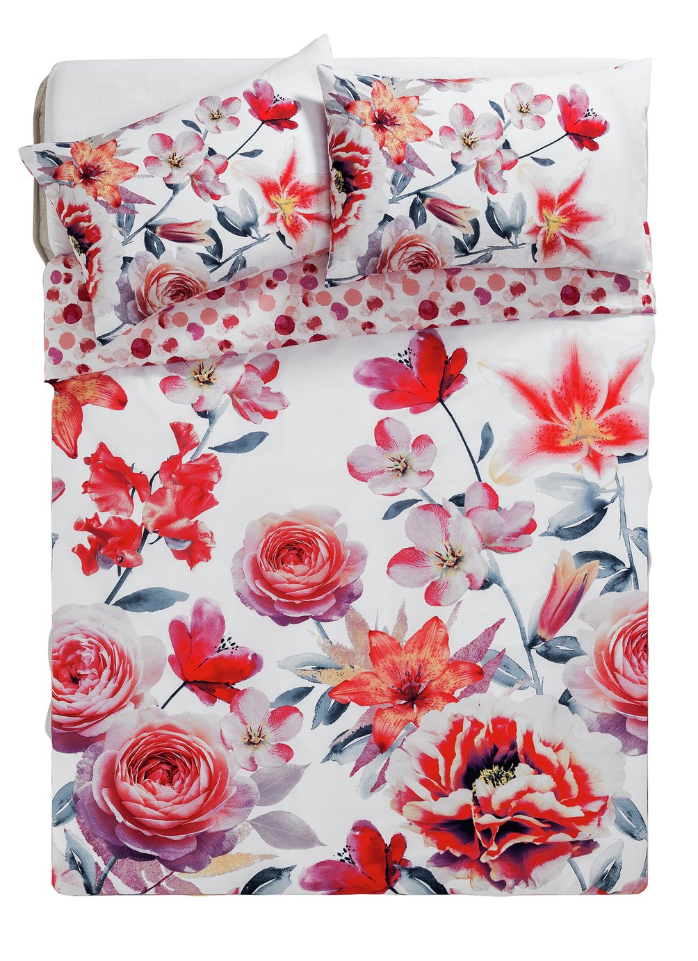 Argos Home Lily Graphic Floral Bedding Set - Double (7032459) | Argos ...