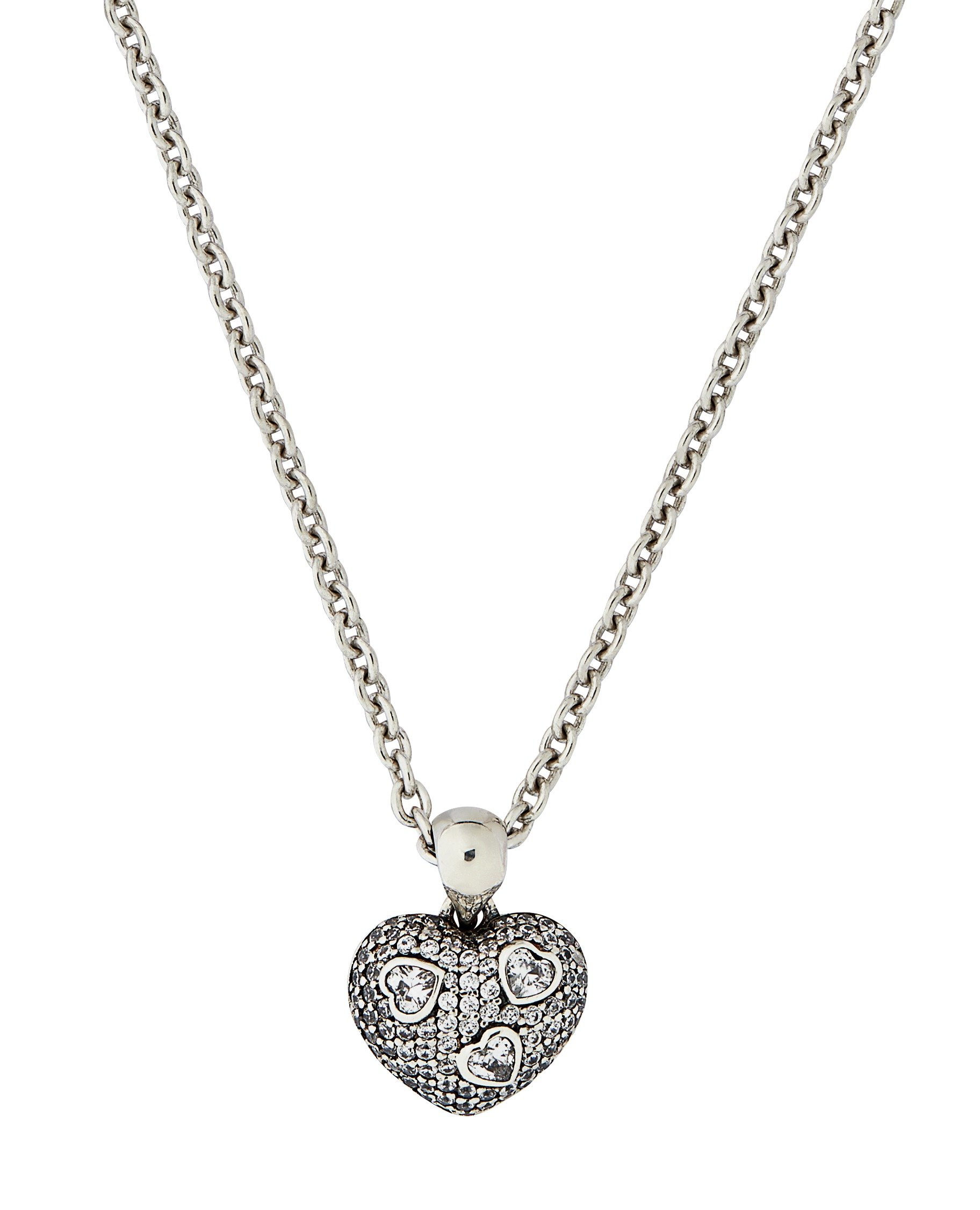 Moon & Back Sterling Silver CZ Heart Pendant (7033173) Argos Price