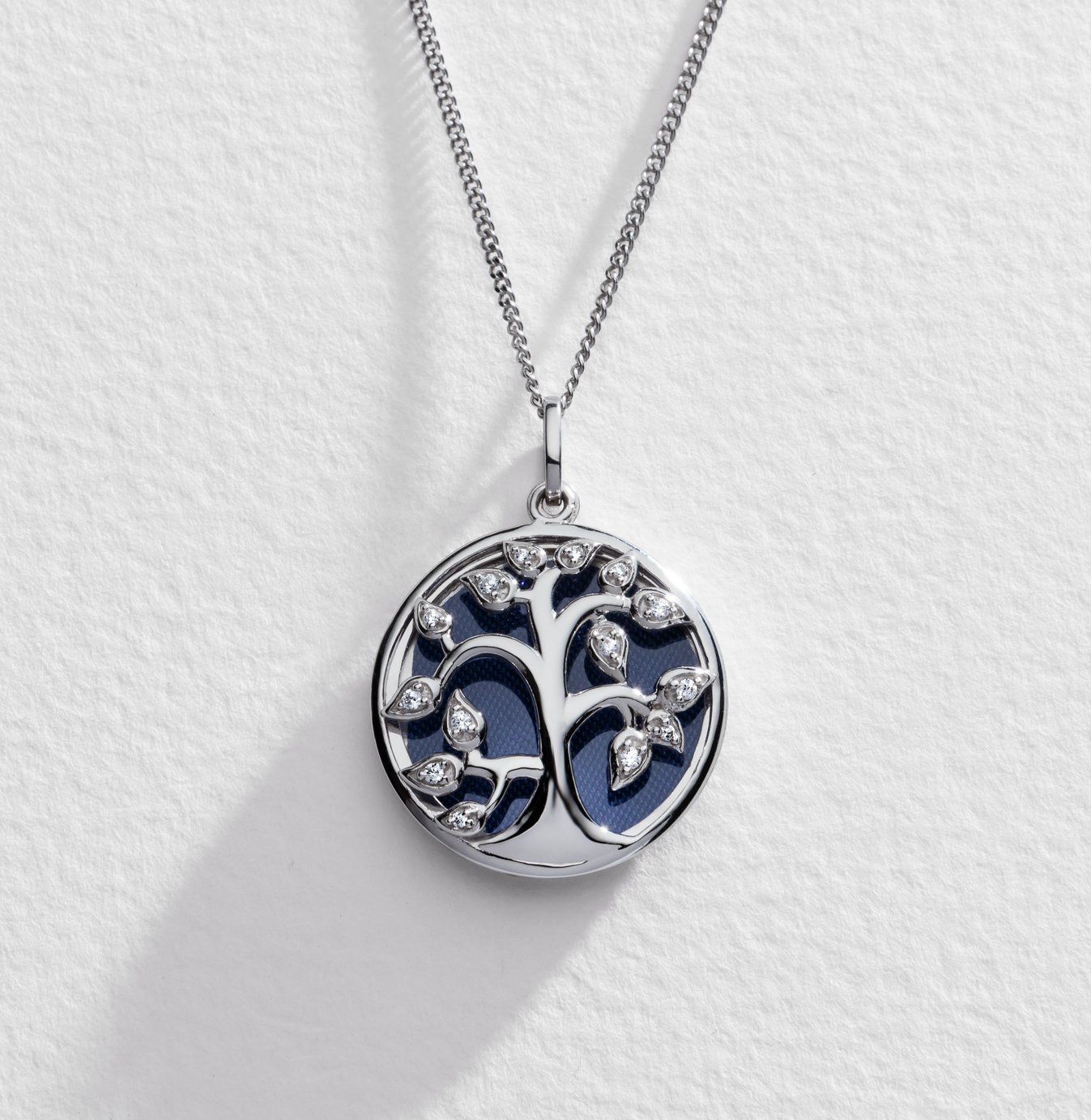 Moon & Back Silver Tree of Life Sliding Locket