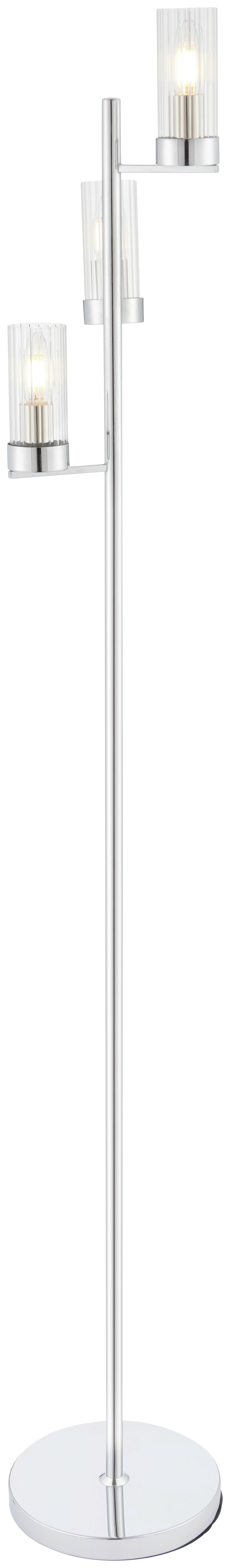 Argos Home Wallis 3 Light Glass & Chrome Floor Lamp