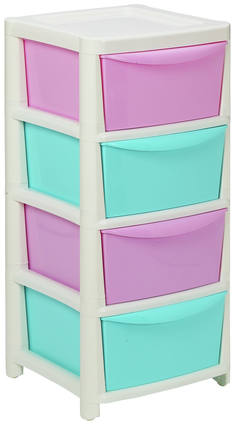 Argos Home Pink 4 Drawer Storage Tower