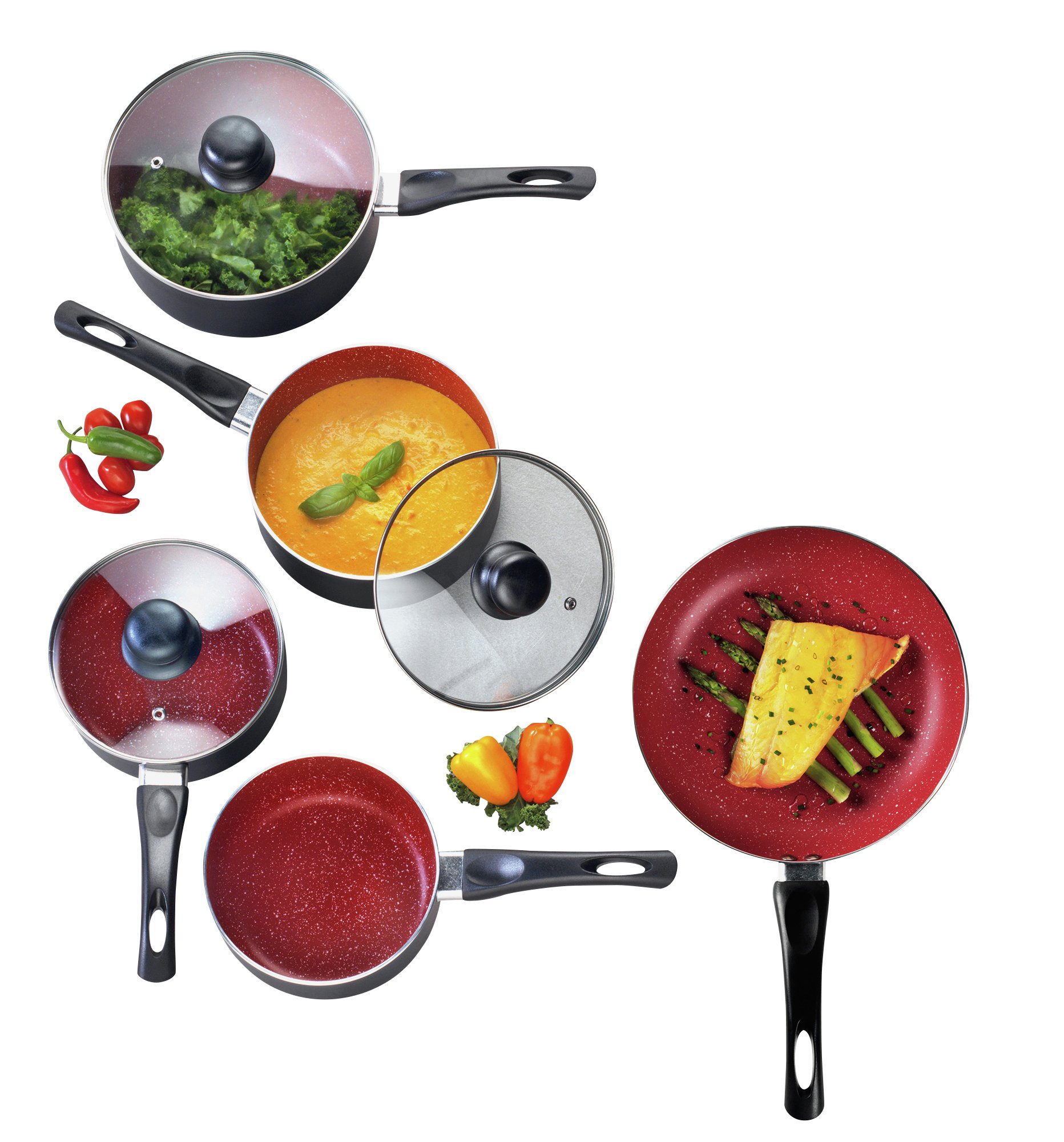 Russell Hobbs Red Stone Aluminium 3 Piece Pan Set Review