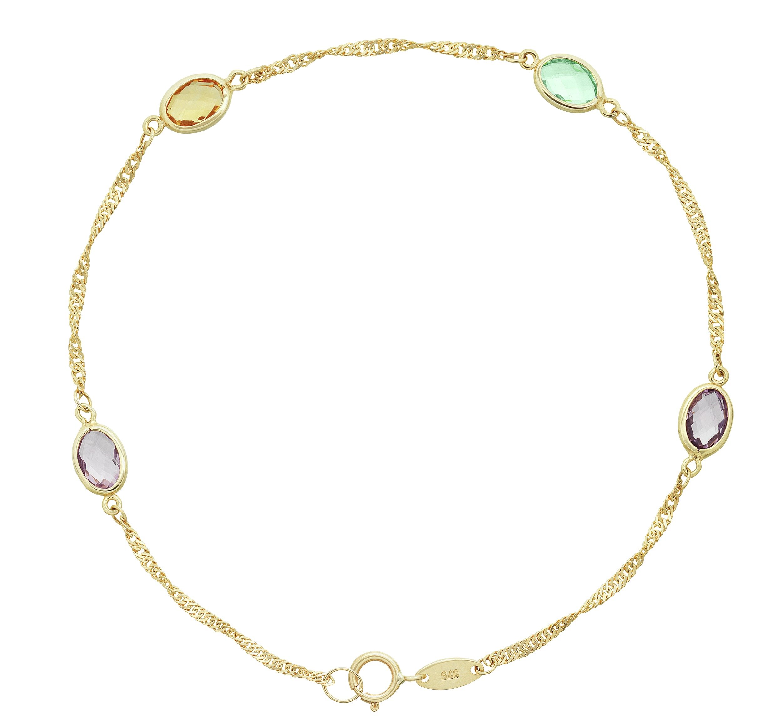 Revere 9ct Yellow Gold Semi Precious Stone Set Bracelet Review