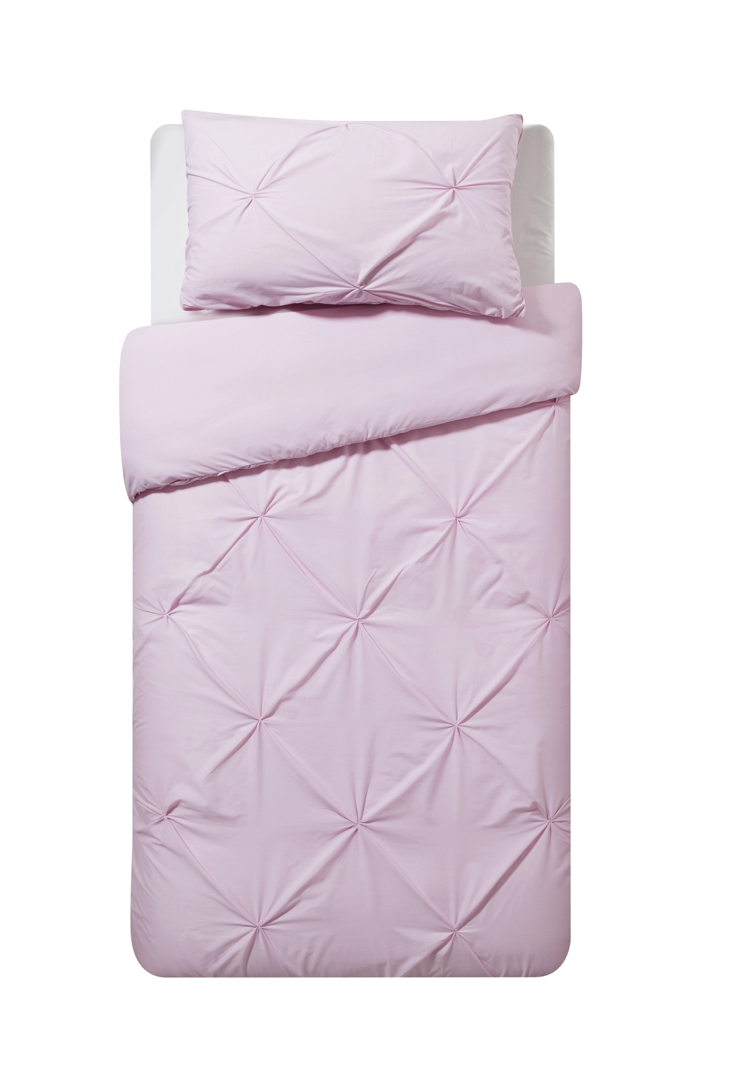 Argos Home Pink Pintuck Bedding Set - Single