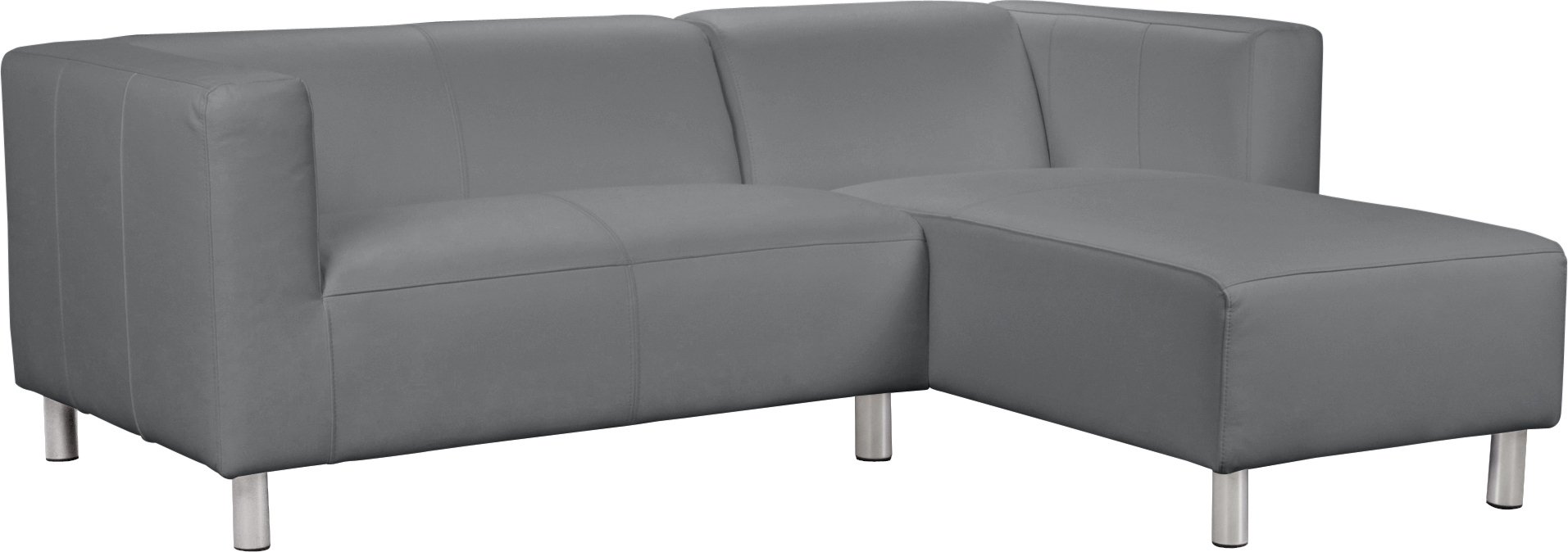 Argos Home Moda Faux Leather Corner Chaise Sofa Grey (7037667