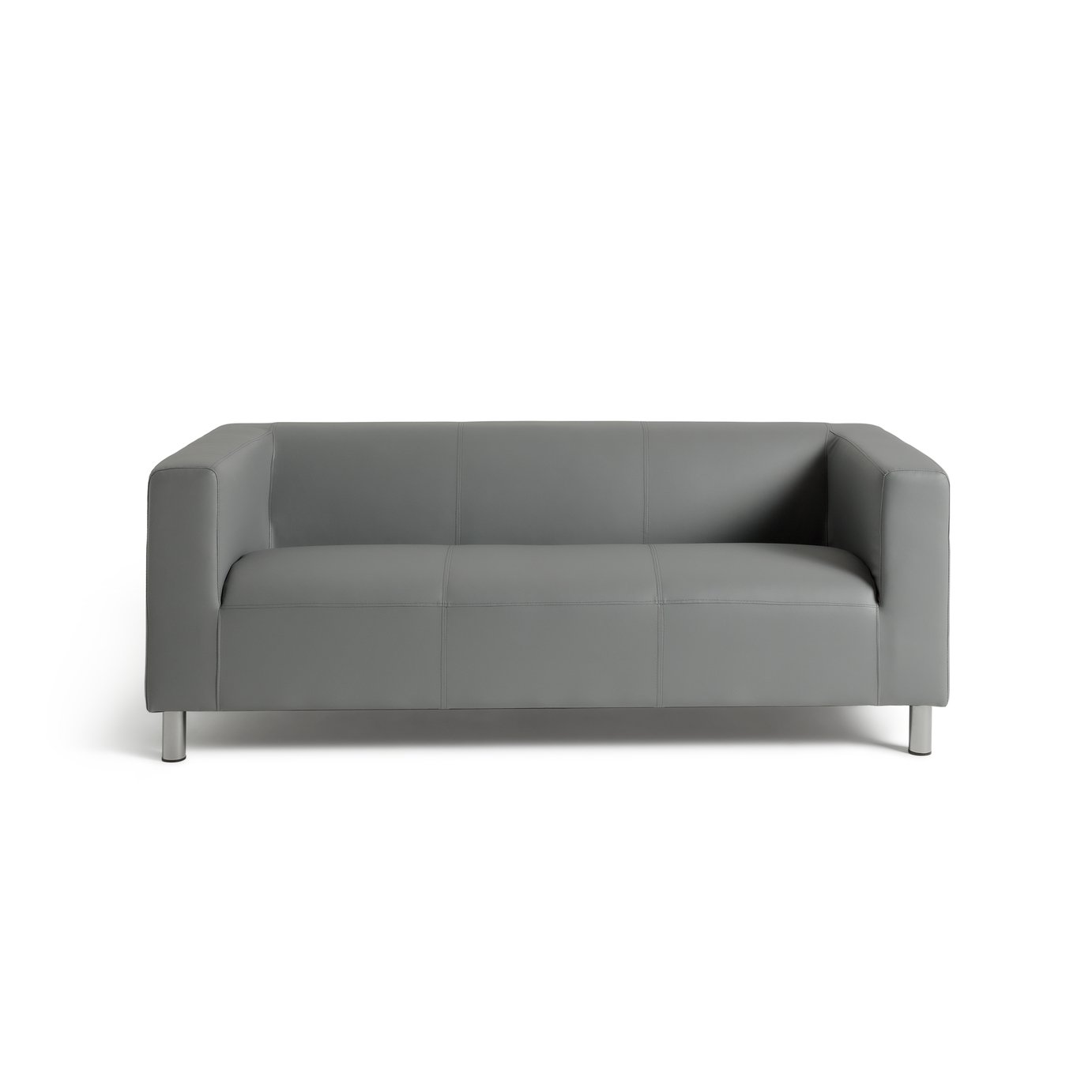 Argos Home Moda 3 Seater Faux Leather Sofa - Grey
