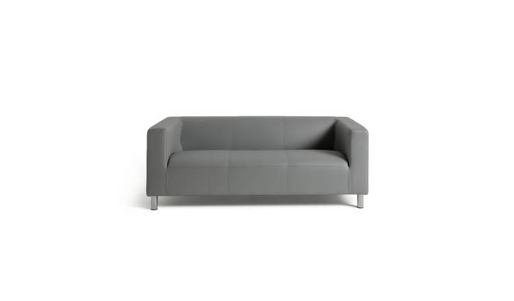 Argos Home Moda 3 Seater Faux Leather Sofa - Grey
