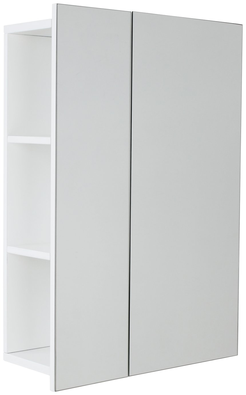 Argos Home Side Storage Mirrored Cabinet - White