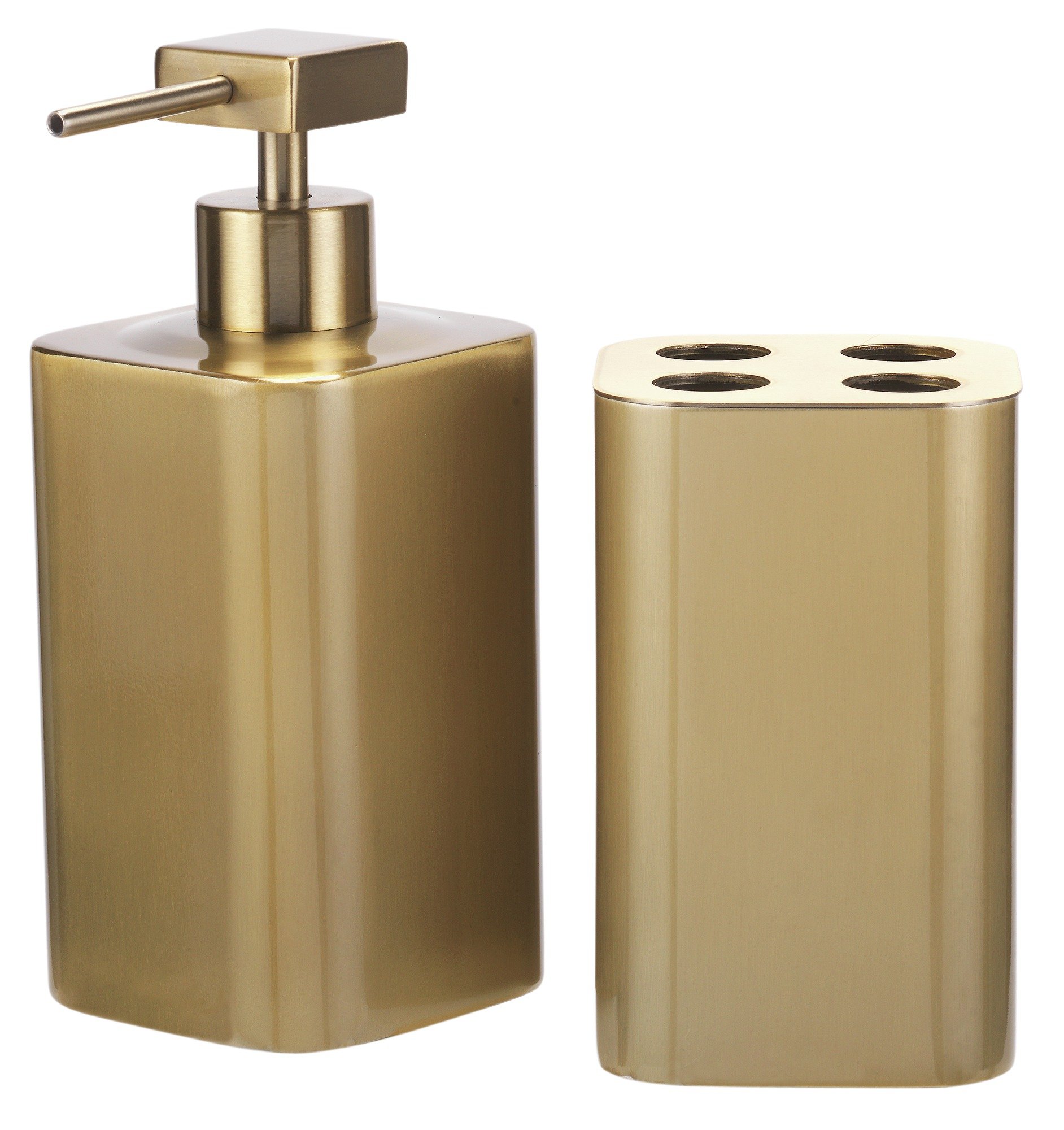 Collection 2 Piece Bathroom Accessory Set - Gold.