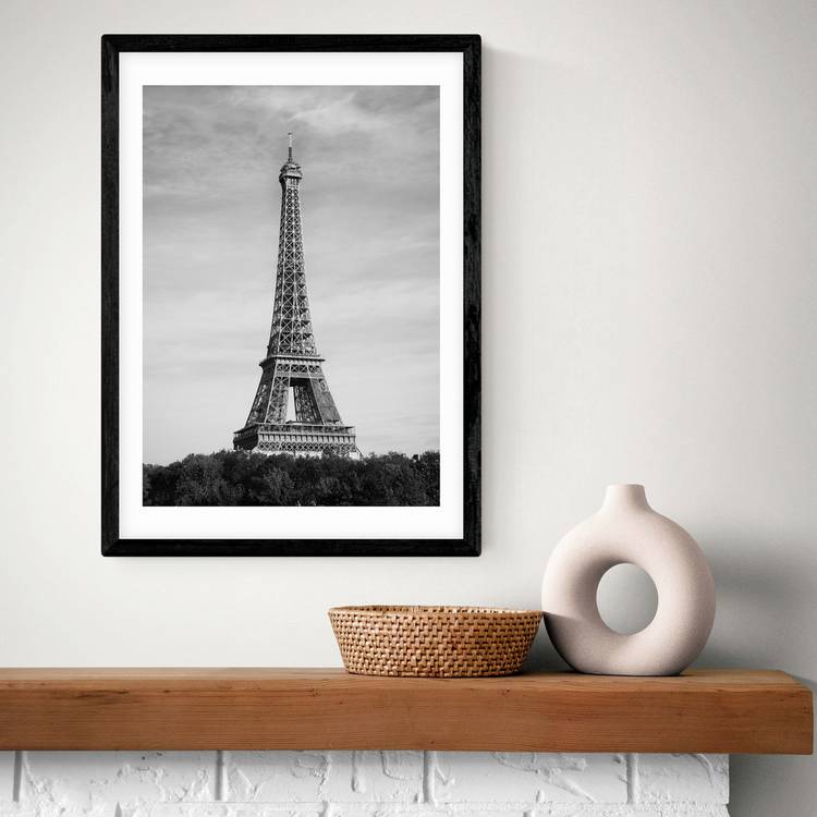 East End Prints Eiffel Tower Black Frame Art Print - A3 0
