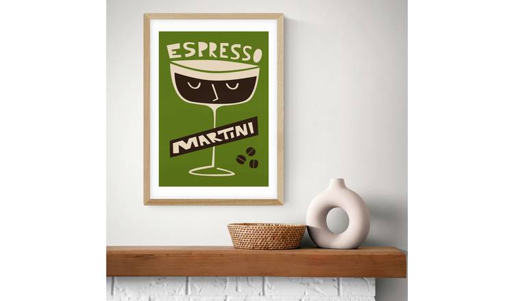 East End Prints Espresso Martini Oak Frame Art Print - A2