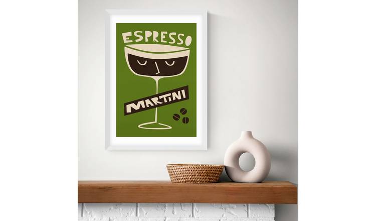 East End Prints Espresso Martini White Frame Art Print - A2
