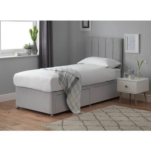 Buy Argos Home Bircham Memory 2 Drawer Single Divan Light Grey
