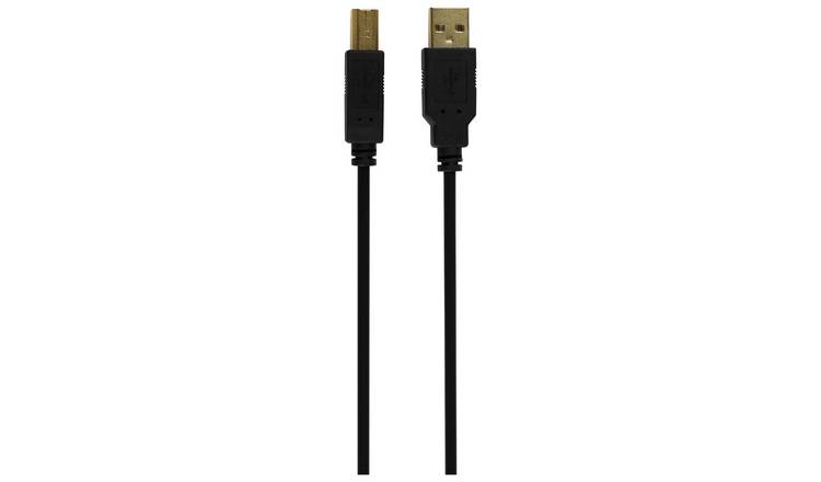 1.8m USB 2.0 A-Male to B-Male Computer Cable - Black