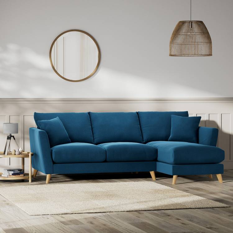 Habitat Lomond Right Hand Corner Sofa - Ink Blue - Ash Leg 0