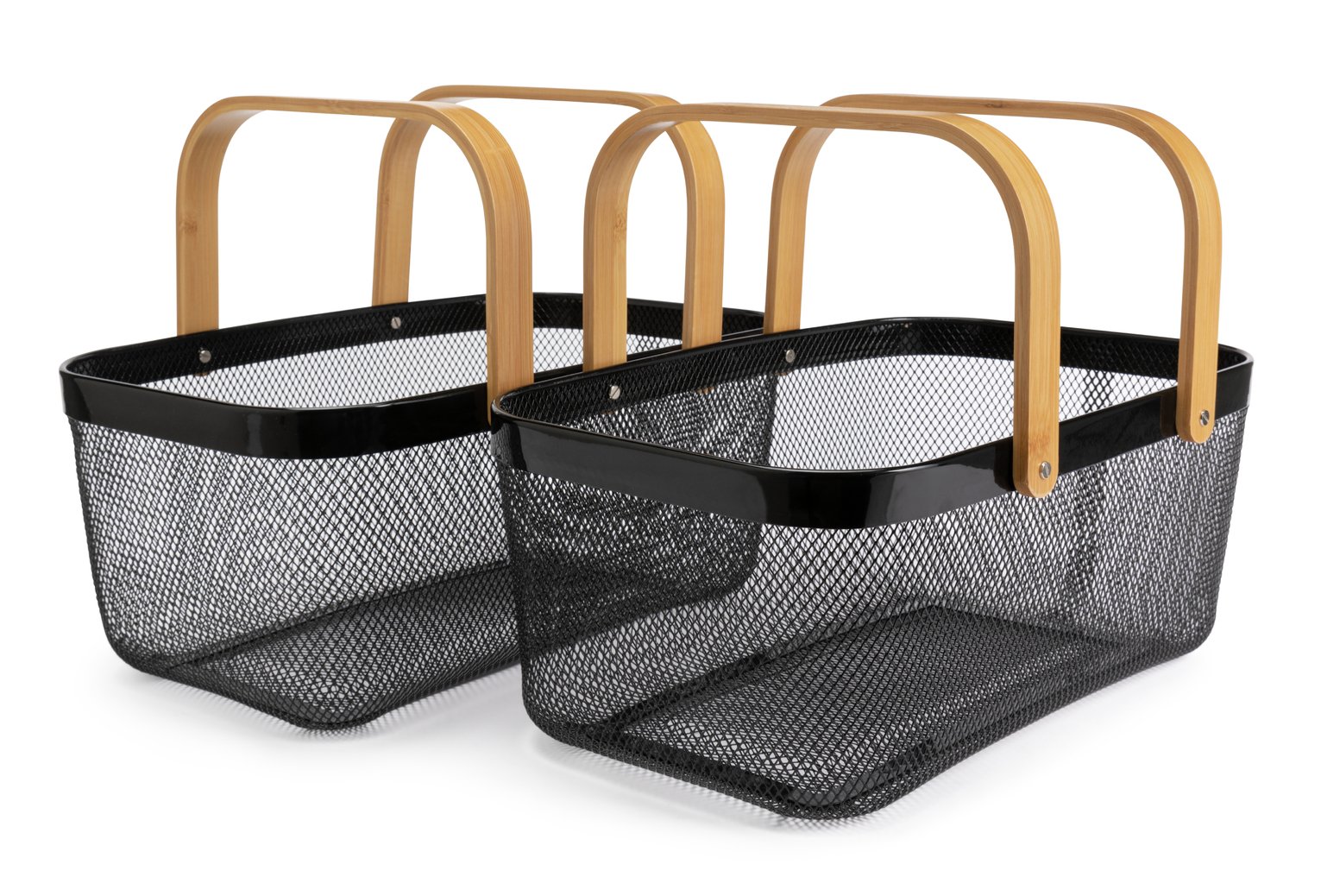 Habitat Large Pack of 2 Mesh Storage Basket - Black