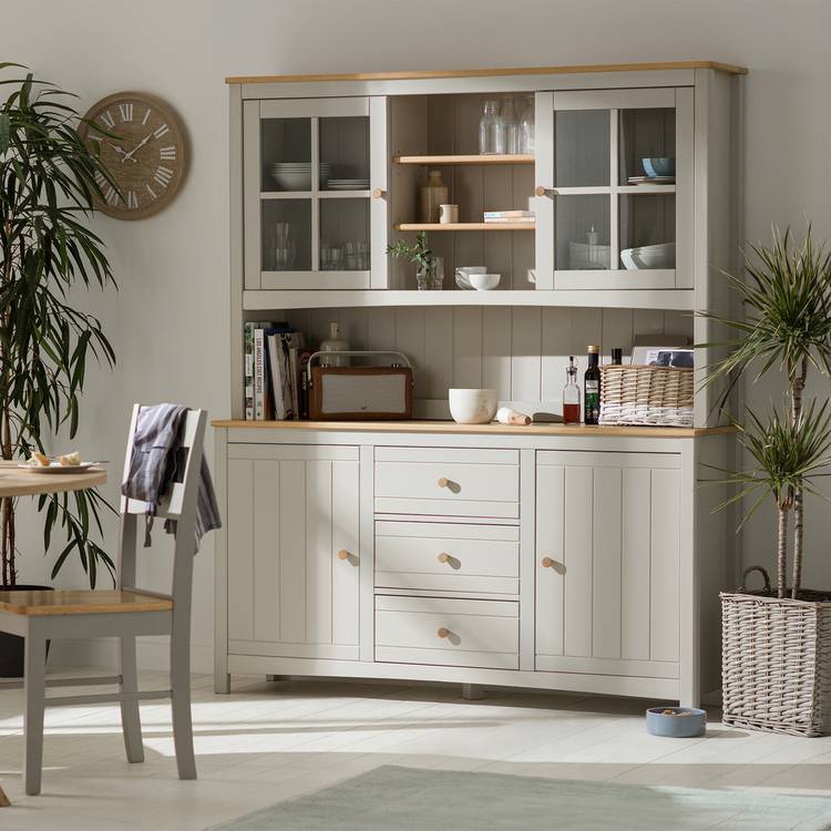 Habitat Bournemouth 4 Door 3 Drawer Sideboard -Light Grey 0