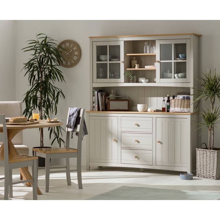 Habitat Bournemouth 4 Door 3 Drawer Sideboard -Light Grey 0