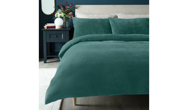 Argos Home Slinky Fleece Teal Bedding Set - Single