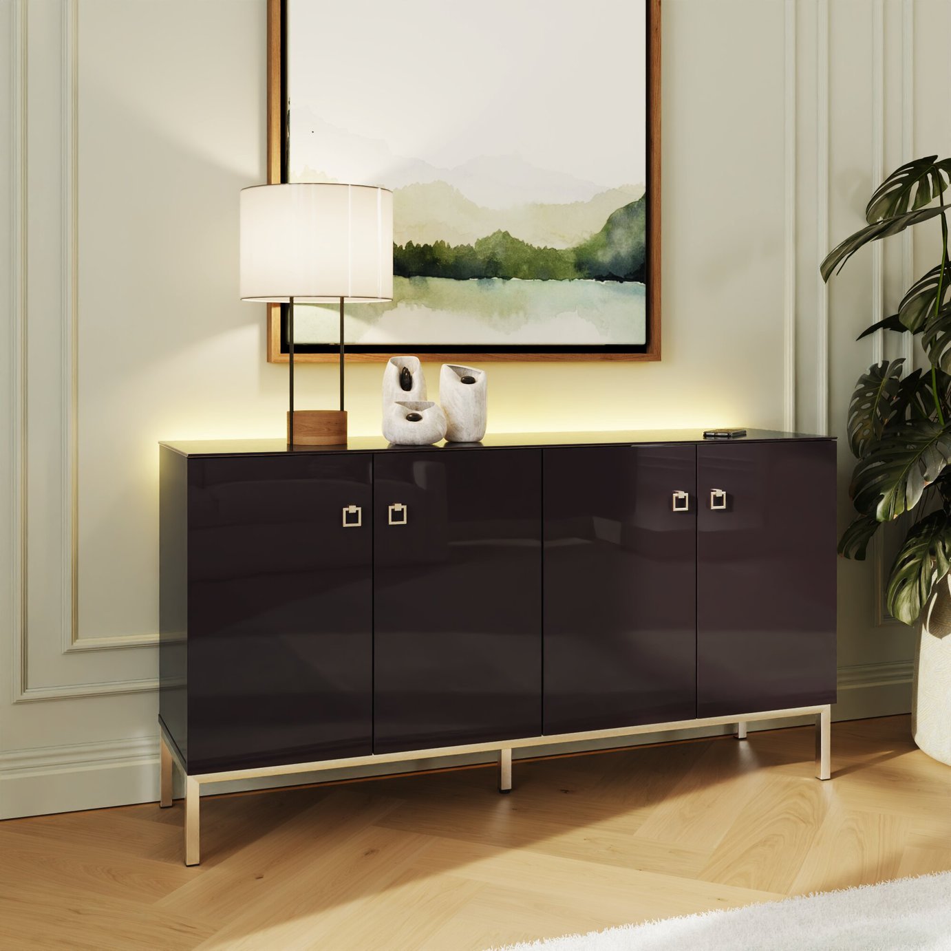 Frank Olsen Lyra 4 Door Sideboard - Plum Black 