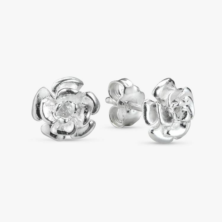 Revere Sterling Silver Rose-shaped Stud Earrings 0