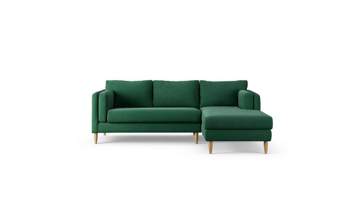 Habitat Newington Right Hand Corner Sofa - Green -Ash Leg