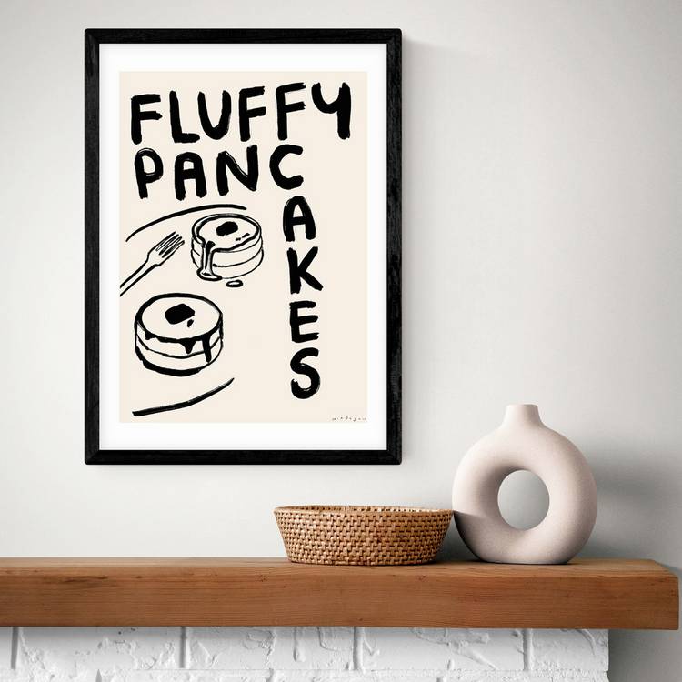 East End Prints Fluffy Pancakes Black Frame Art Print - A2 0