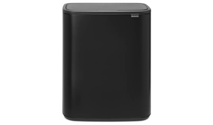 Brabantia Bo 2x30 Litre Touch Top Bin - Matt Black