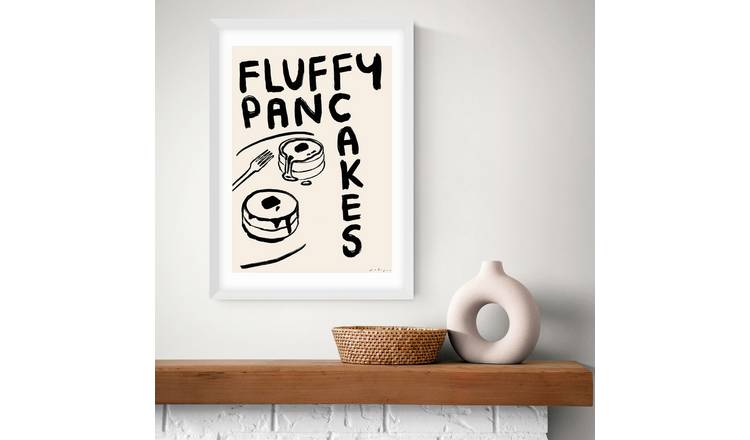 East End Prints Fluffy Pancakes White Frame Art Print - A2