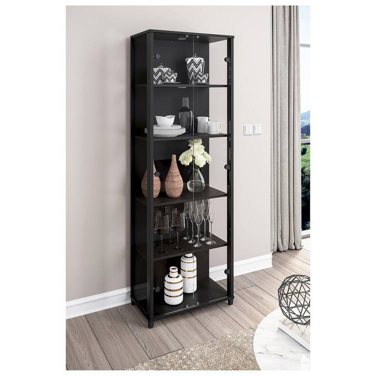 Argos Home Optima 2 Door Display Cabinet with Light - Black 0